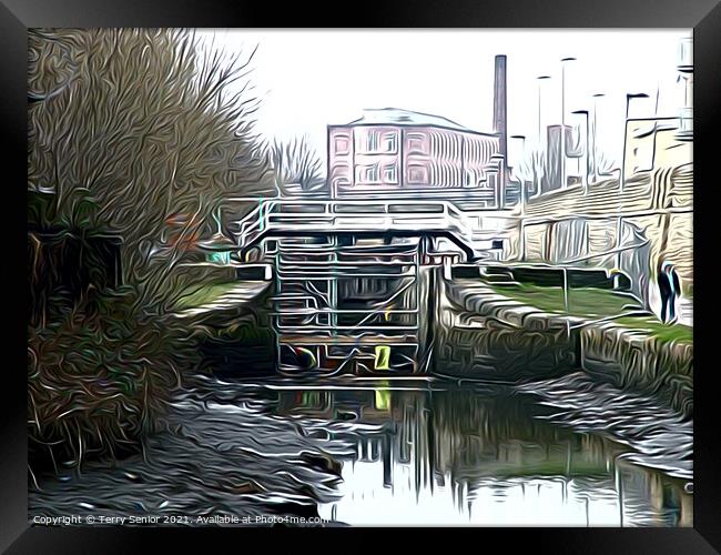 Repaires to Lock Gates Framed Print by Terry Senior