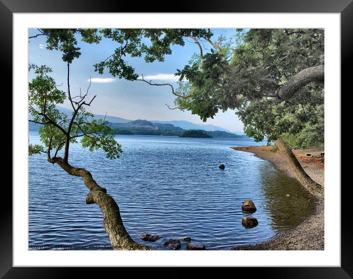 HDR image of a lake in the Lake District Cumbria  Framed Mounted Print by Terry Senior