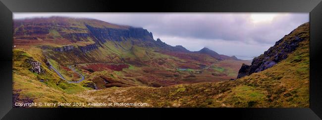 Quiraing sited at the northern most end of the Tro Framed Print by Terry Senior