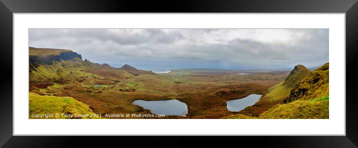Quiraing sited at the end of the Trotternish Ridge Framed Mounted Print by Terry Senior