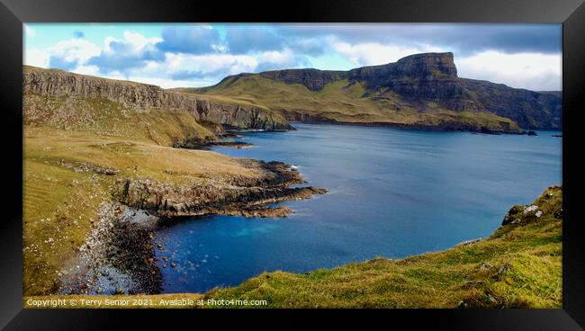Moonen Bay, on the west coast of the Isle of Skye Framed Print by Terry Senior