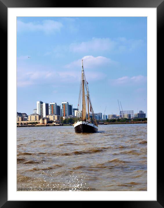 Tecla at the Tall Ships Regatta – Greenwich Pennisula Framed Mounted Print by Terry Senior