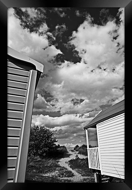 Pathway to the Beach Old Hunstanton Mono Framed Print by Paul Macro