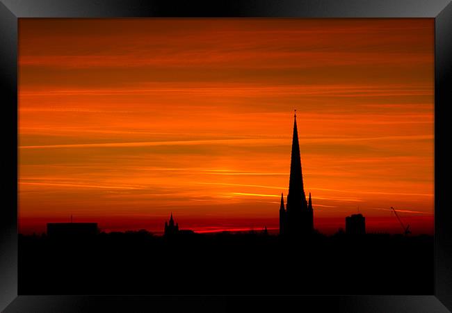 Norwich Cathedral Sunset Framed Print by Paul Macro