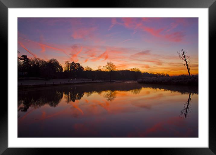 Frosty Sunrise over Coltishall Common Framed Mounted Print by Paul Macro