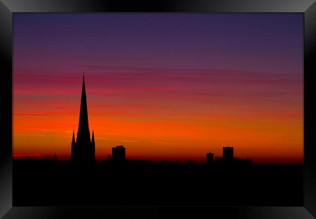 Last Light Behind Norwich Cathedral 2 Framed Print by Paul Macro