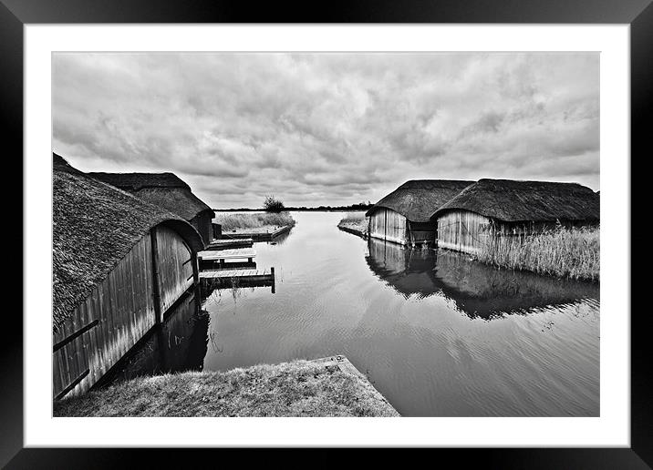 Hickling Boat Houses Framed Mounted Print by Paul Macro