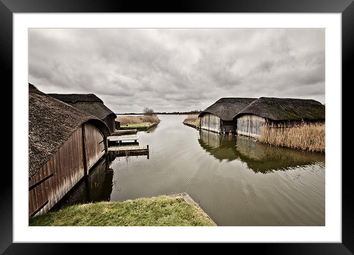 Hickling Boat Houses Framed Mounted Print by Paul Macro