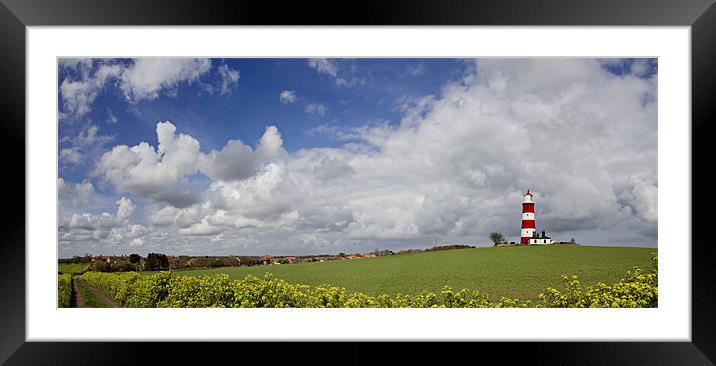Happisburgh Lighthouse Panoramic Framed Mounted Print by Paul Macro
