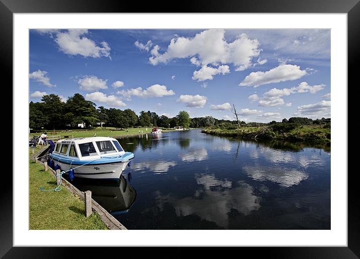 Moored at Coltishall Common Framed Mounted Print by Paul Macro