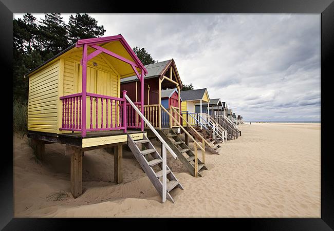 Colourful Beach Huts in Wells Framed Print by Paul Macro