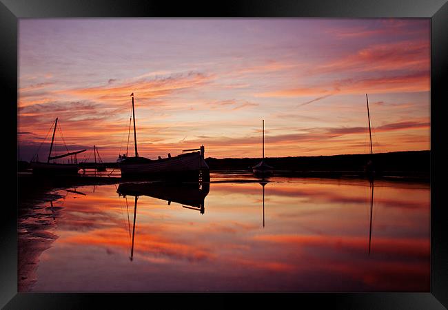 Fire in the Sky in Burnham Overy Staithe Framed Print by Paul Macro