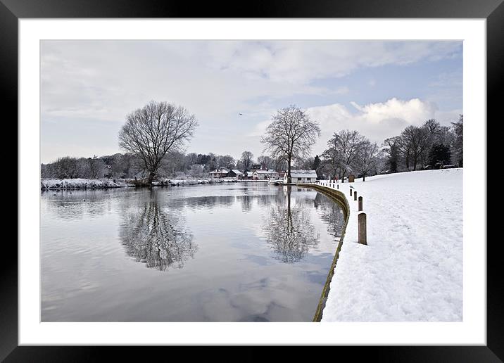 Winter reflections in Coltishall Framed Mounted Print by Paul Macro