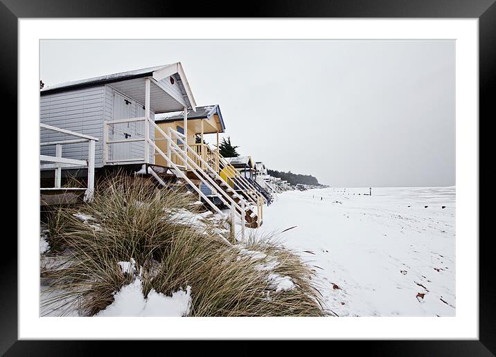 Winter on Wells Beach Framed Mounted Print by Paul Macro