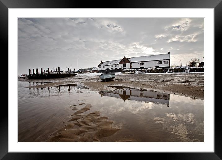 Winter Reflections in Burnham Overy Staithe Framed Mounted Print by Paul Macro