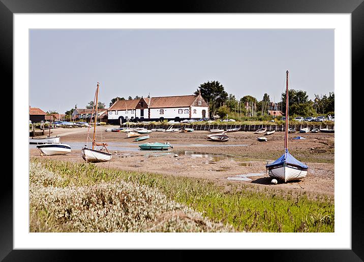 Burnham Boathouse from the Marshes Framed Mounted Print by Paul Macro
