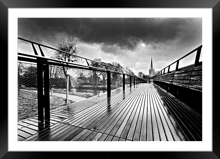 Norwich Cathedral B&W Framed Mounted Print by Paul Macro