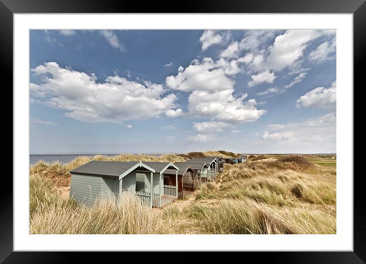 Brancaster Beach Huts Framed Mounted Print by Paul Macro
