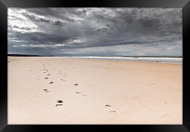 Footprints in the Sand Framed Print by Paul Macro