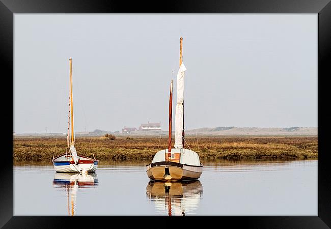 Reflections at Brancaster Staithe Framed Print by Paul Macro