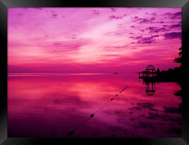 Pink Jamaica Sunrise Framed Print by Paul Macro