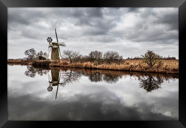 How Hill Winter Reflections Norfolk Broads Framed Print by Paul Macro