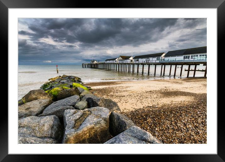 Stormy Southwold Pier Framed Mounted Print by Paul Macro