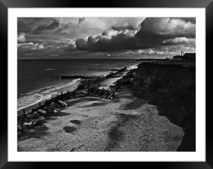 Happisburgh Sea Defences Framed Mounted Print by Paul Macro