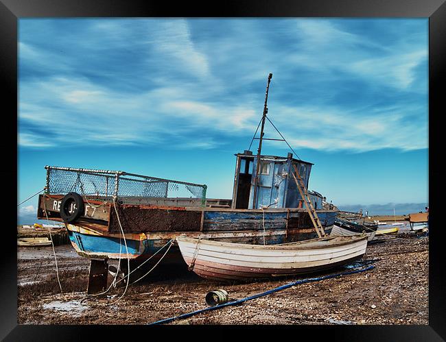 Brancaster Staithe at Low Tide Framed Print by Paul Macro