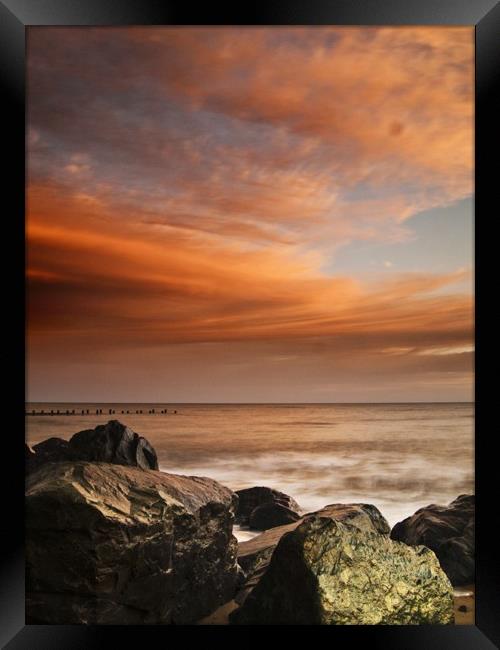 Happisburgh colour at sunrise Framed Print by Paul Macro