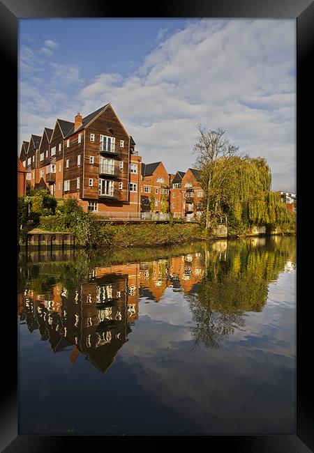 River Wensum Reflection - Norwich Framed Print by Paul Macro