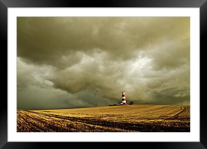 Happisburgh Lighthouse amongst the Clouds Framed Mounted Print by Paul Macro