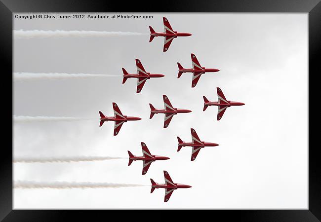 Red Arrows - Diamond Nine Framed Print by Chris Turner