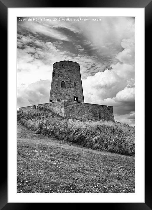 Old Windmill, Bamburgh Castle Framed Mounted Print by Chris Turner