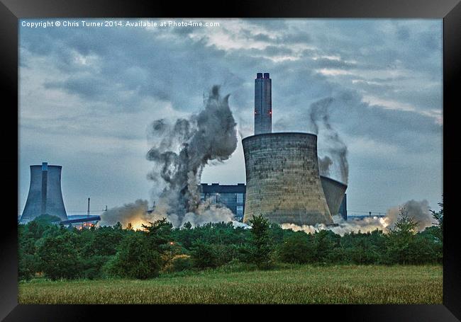  Didcot Power Station - South Towers Demolition Framed Print by Chris Turner