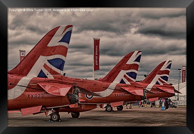  RIAT 2015 - Red Arrows on the ground Framed Print by Chris Turner