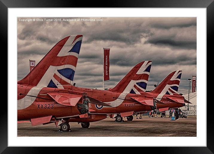  RIAT 2015 - Red Arrows on the ground Framed Mounted Print by Chris Turner