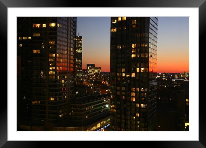 Boston Sunset Framed Mounted Print by Chris Turner