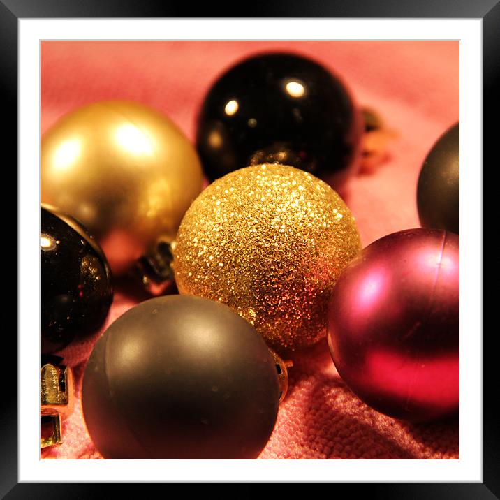 Miniature baubles Framed Mounted Print by Chris Turner