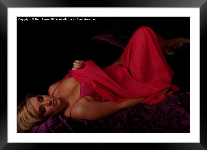 Pink Shawl on Bed Framed Mounted Print by Ben Tasker