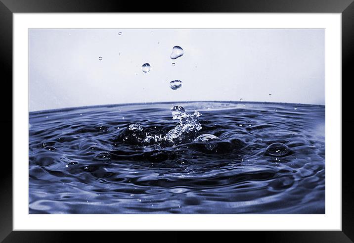water droplet Framed Mounted Print by Ankitesh JHA