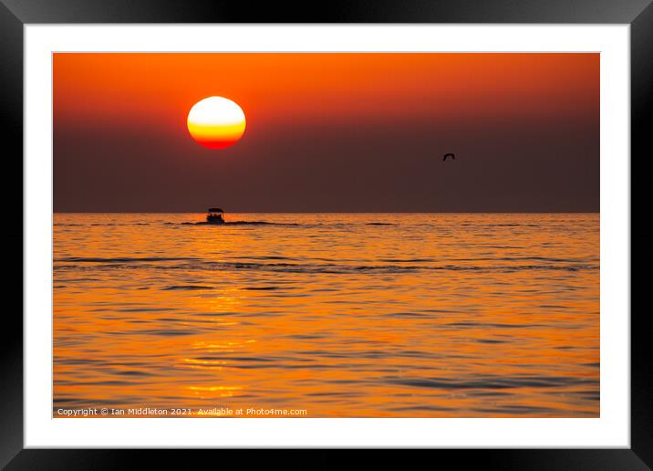 Sunset at Strunjan Framed Mounted Print by Ian Middleton