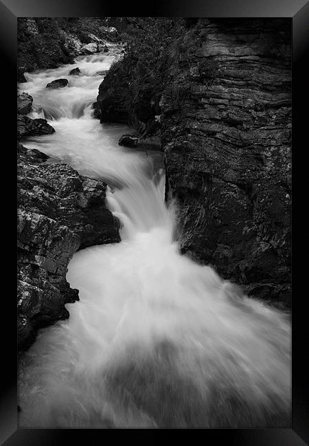 The Soteska Vintgar gorge in Black and White Framed Print by Ian Middleton