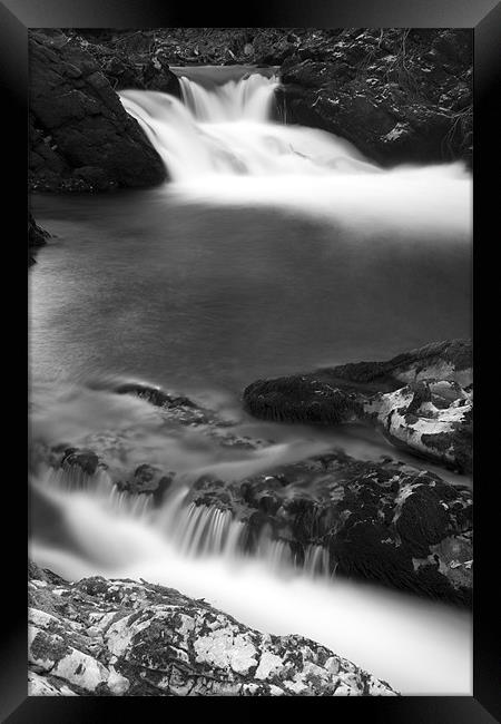 The Soteska Vintgar gorge in black and white Framed Print by Ian Middleton