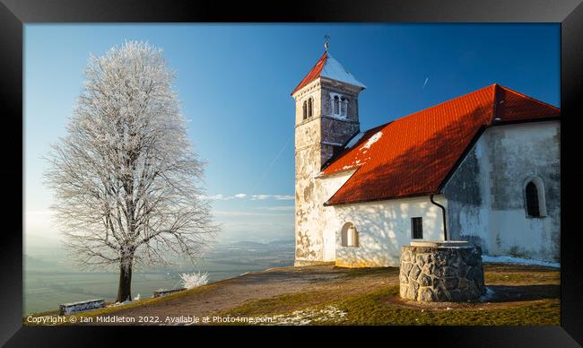 Church of Saint Anna in winter Framed Print by Ian Middleton