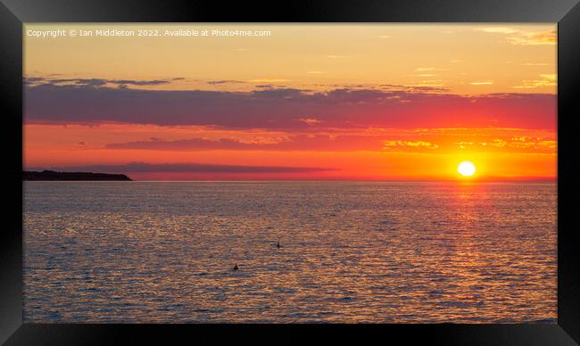 Adriatic Sunset Framed Print by Ian Middleton