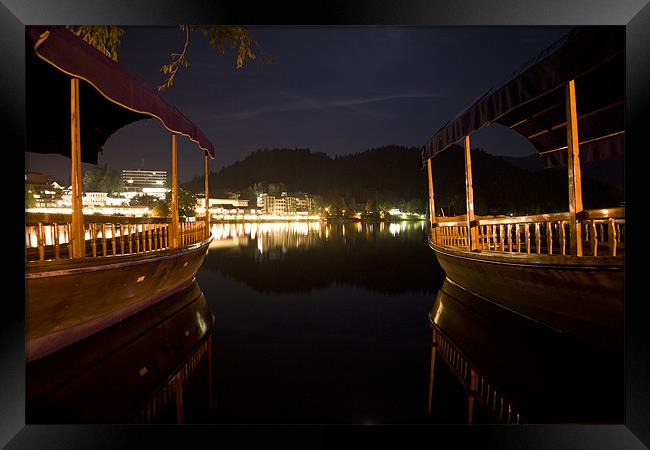 Bled lake at night Framed Print by Ian Middleton