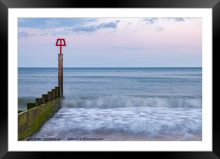 Bournemouth groyne at Sunset Framed Mounted Print by Ian Middleton