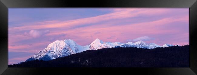 Panorama of the Kamnik Alps at sunset Framed Print by Ian Middleton