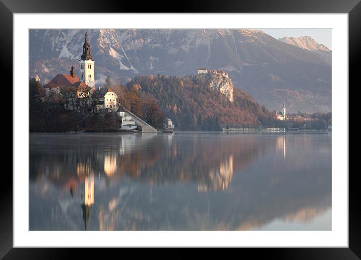 Morning at Lake Bled Framed Mounted Print by Ian Middleton